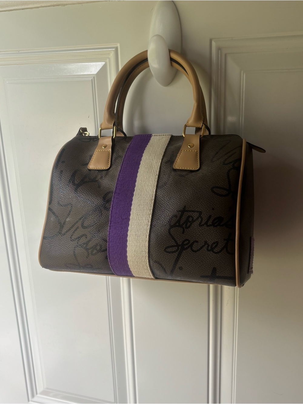 Y2K Vintage 2000s Victoria’s Secret Brown Logo Medium Tote purse McBling